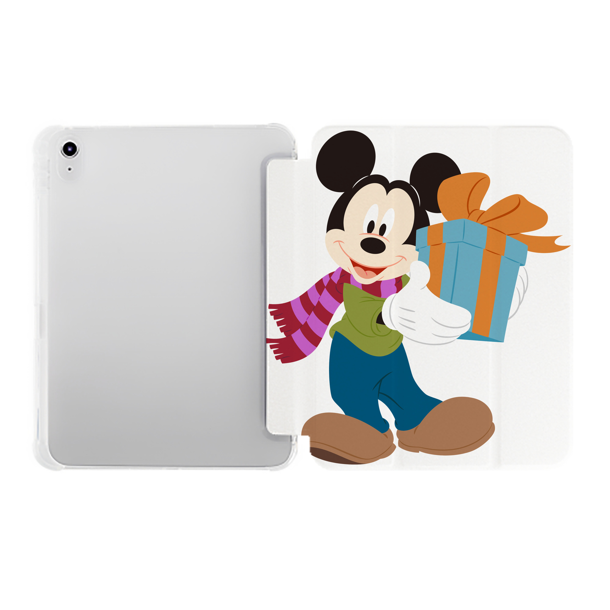 （画像用） ミッキーマウス Mickey Mouse IPad ケース ペン収納付き 三つ折りスタンド PUレザー×シリコン 対応機種9.5/10.5/10.9インチ